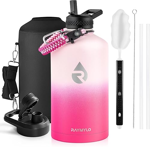 Miniatura 9 de Botella de agua aislada de 24 onzas, de acero inoxidable con triple pared al vacío (fría durante 48 horas, caliente durante 24 horas), a prueba de