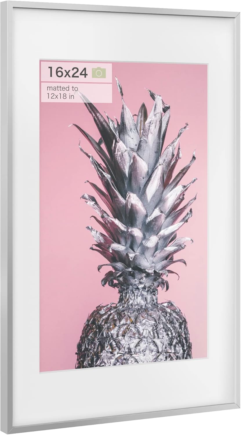 Homeforia 24x16 Poster Frame Silver, Premium Metal 24x16
