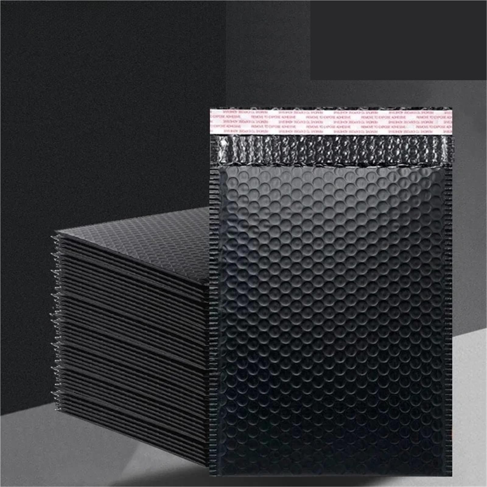 100 pièces sacs d'enveloppe en mousse noire auto-scellants enveloppes d'expédition rembourrées avec sac à bulles de paquets pour CD & Bijoux(PURPLE,15 * 20cm)