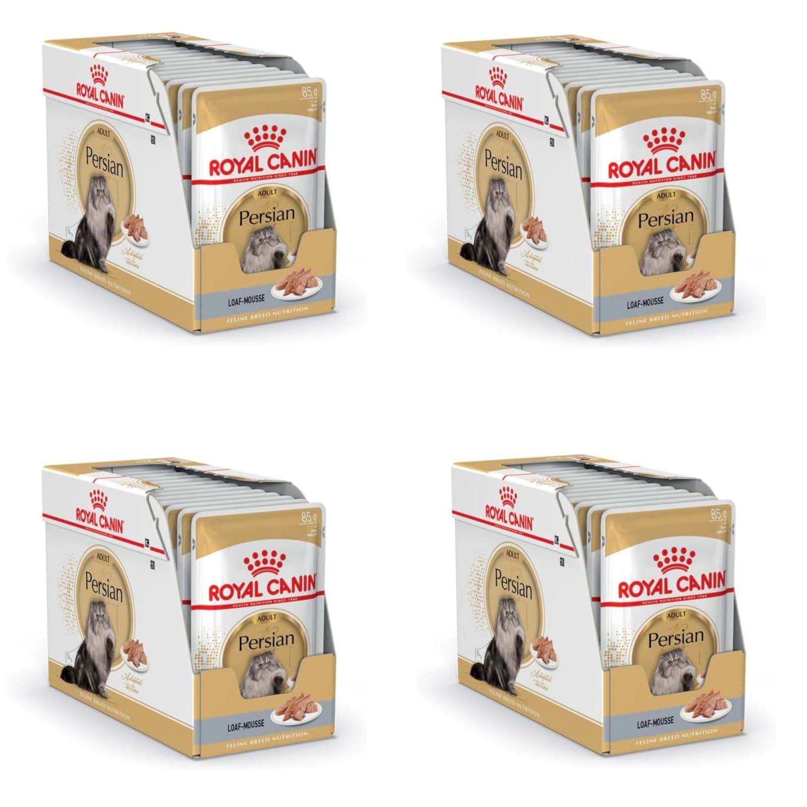 ROYAL CANIN Persian Adult Mousse | Confezione da 4 | 4 x 12 x 85 g | Alimento completo per gatti - specifico per gatti persiani adulti | Adatto a partire dai 12 mesi di età