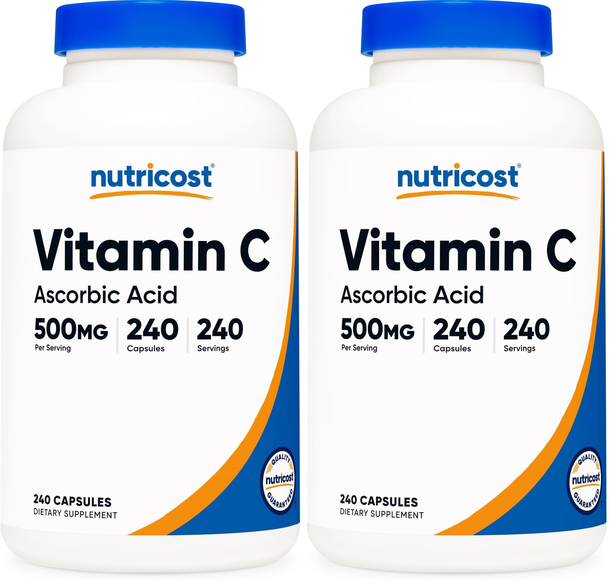 Nutricost Vitamin C 500mg, 240 Capsules, Vegetarian, Gluten Free & Non-GMO (Pack of 2) 240 Count (Pack of 2)
