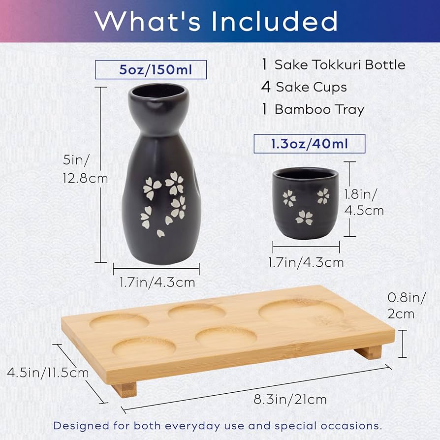 Amazon.com | HIBINO Japanese Sake Set - 1 Tokkuri Bottle (5 Oz