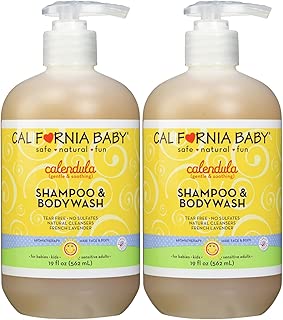 California Baby Calendula Shampoo and Body Wash - Hair, Face, and Body | Gentle, Allergy Tested | Dry, Sensitive Skin, 19 Ounces- 2 Pack - coolthings.us