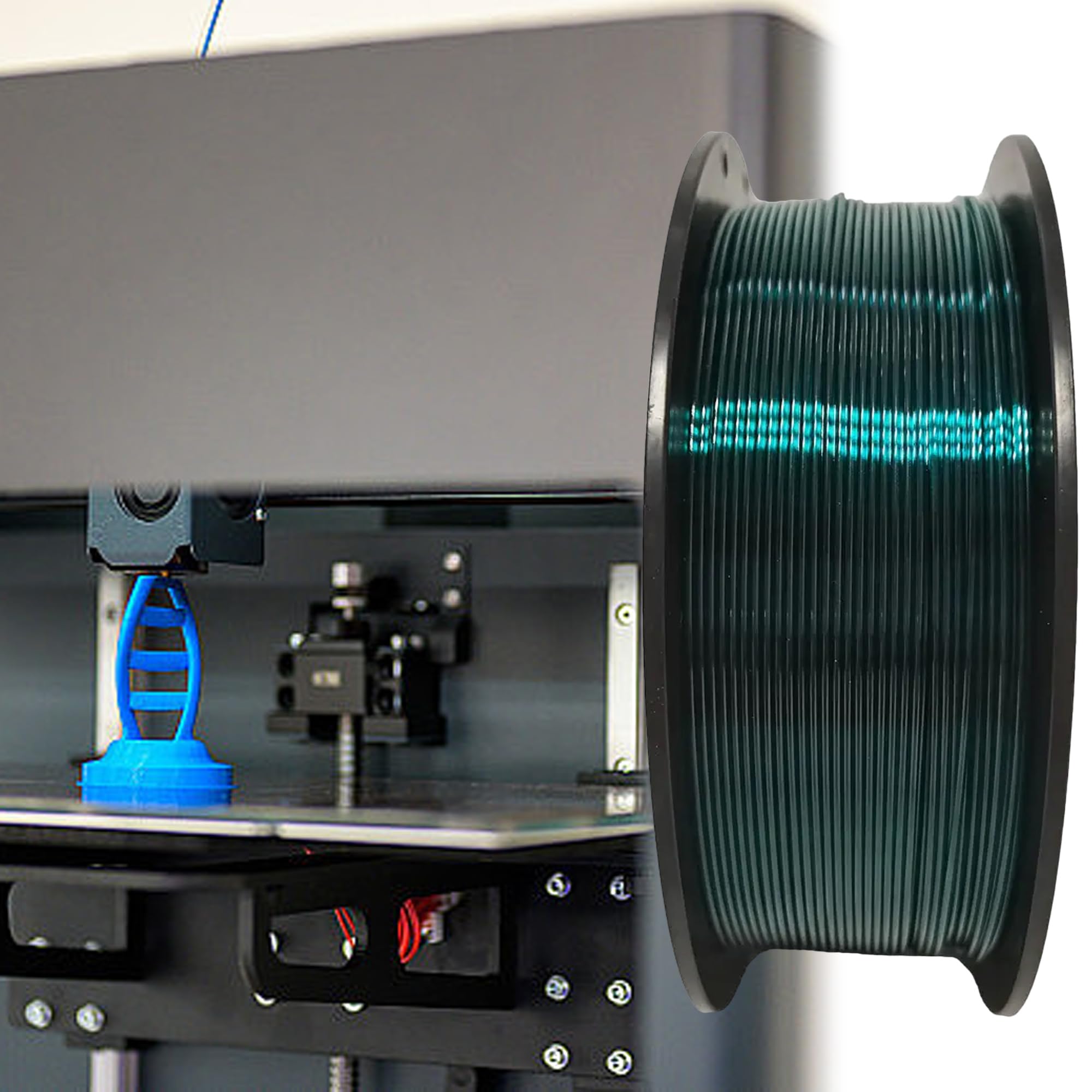 3D Druck Verbrauchsmaterialien, transparent grün, 1.75mm Drahtdurchmesser, PETG Material für 3D Druck, Umweltfreundliche Verbrauchsmaterialien Sind Biologisch Abbaubar Drucker