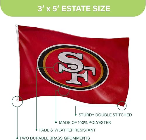 Miniatura 243 de NFL Dallas Cowboys - Bandera duradera de 3 x 5 para exteriores con ojales, bandera y pancarta resistentes para jardín al aire libre y patio, bandera