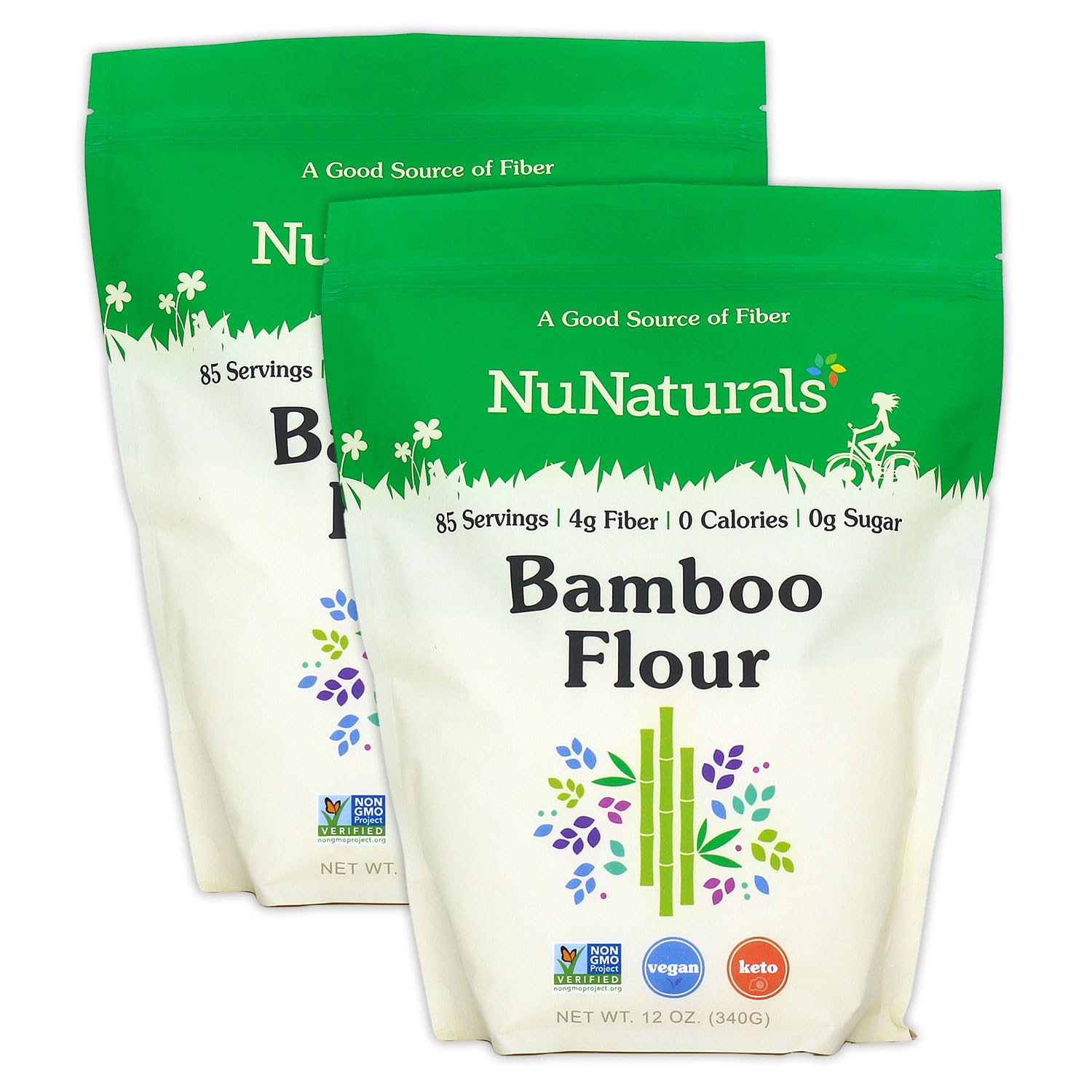 NuNaturals Bamboo Flour, 12 oz. (2-Pack)
