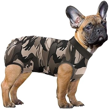 SAWMONG Recovery Suit for Dogs Cats After Surgery, Cone E-Collar Alternative Anti-Licking for Post Surgery, Recovery Shirt Abdominal Wound Protector for Male Female Dog (M, Camouflage)