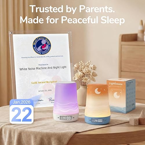 Miniatura 2 de Mewaii White Noise Sound Machine Baby & Adult with Night Light | AI Cry Detection, App Remote Control, 100 Soothing Sounds, Sleep Routine Builder,