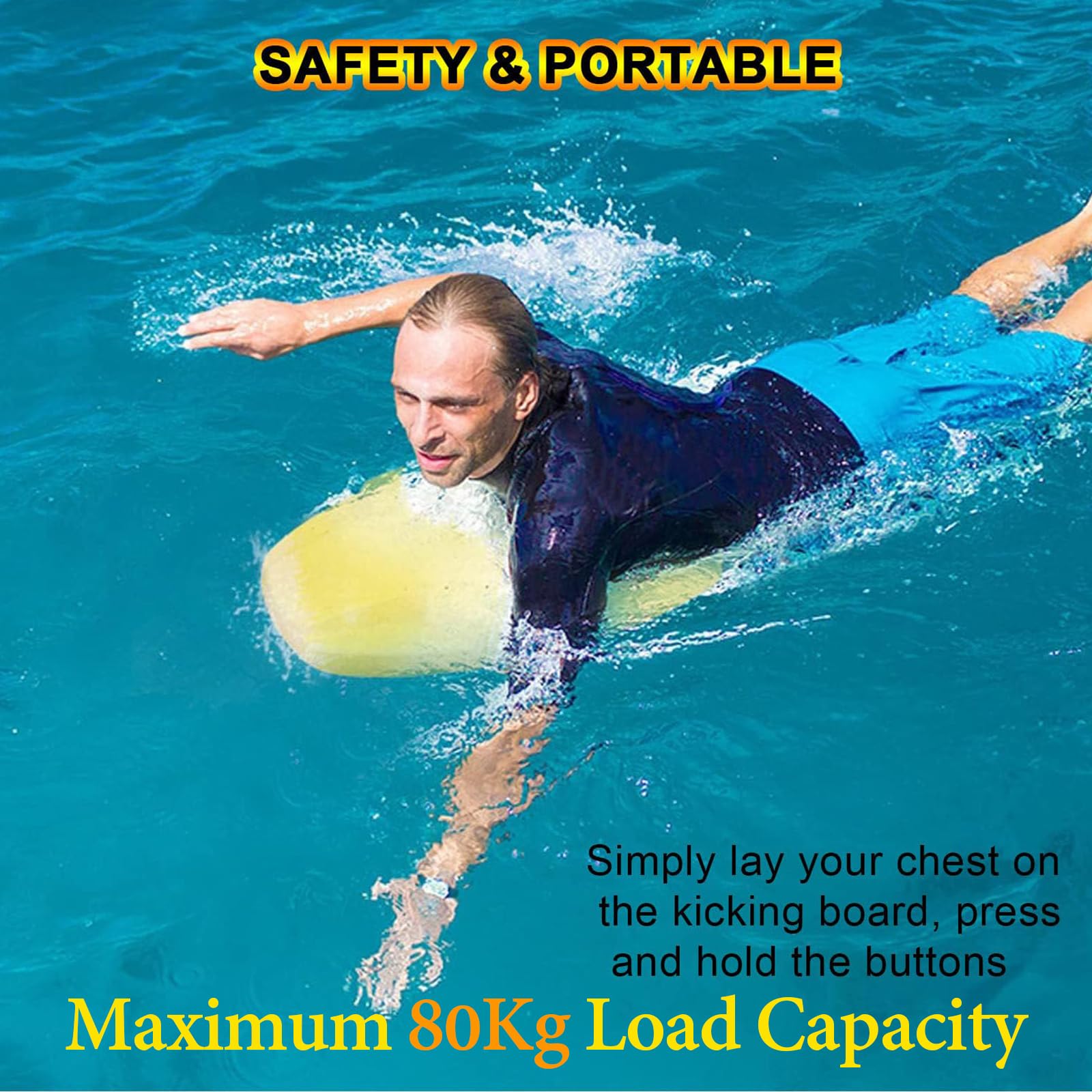 Unterwasser-Scooter, mit 50 N Schub, 250 W elektrisches Schwimm-Kickboard, 4400 mAh Akku, IP68 wasserdichter Schwimm-Booster für Pool Schnorcheln und Tauchen