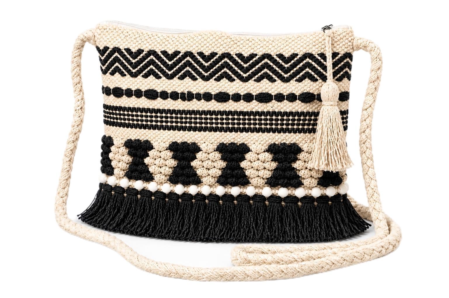 OLL Boho Sling Bag for Women | Handmade Cotton Crossbody Bag | Bohemian Shoulder Bag | Macrame Sling Bag for Daily Use, office, travel-picture-51
