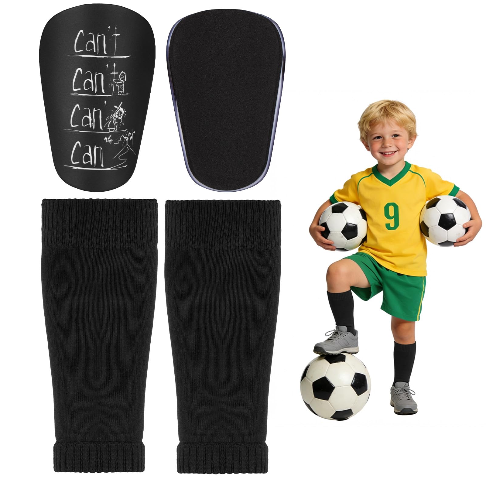 DiULi Mini Parastinchi Calcio, Parastinchi Calcio Calzino, Parastinchi Bambini, Parastinchi Piccoli Leggeri con Maniche Antiscivolo, Ideale per Calcio e Altri Sport - 1