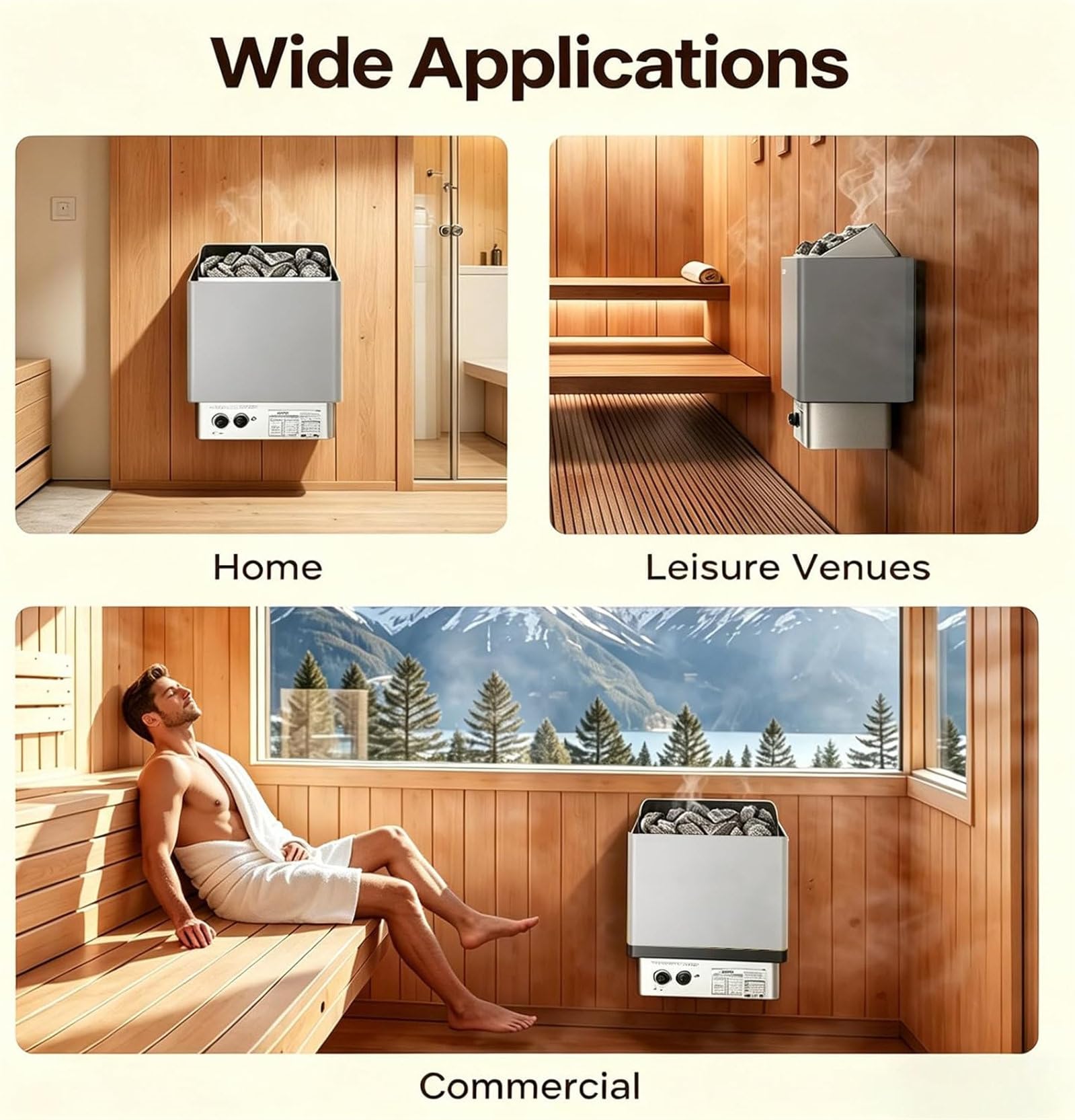 Elektryczny Piec Do Sauny, Piec Do Sauny Ze Stali Nierdzewnej Z Wewnętrznym Sterownikiem, Mokra, Sucha Sauna, Wyposażenie Sauny Do Domowego Spa, Hotelowego Prysznica, łaźni Parowej 9KW