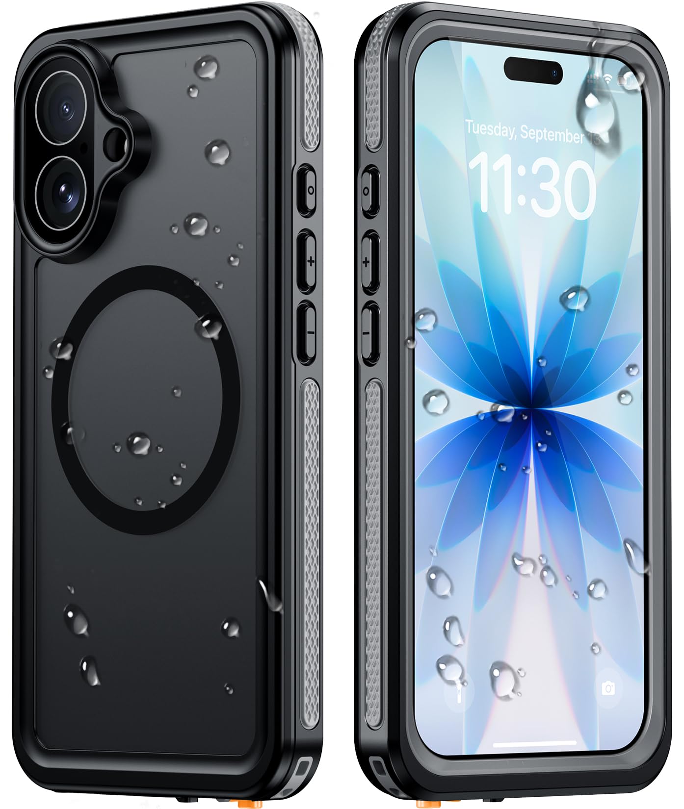Temdan Designed for iPhone 17 Case Waterproof, Black
