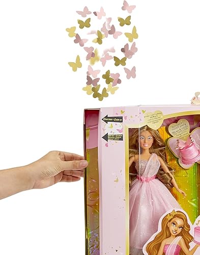 Miniatura 2 de MGA Entertainment Dream Ella Let's Celebrate Doll DreamElla, confeti de mariposa rosa y dorado con purpurina para desembalaje de 11.5 pulgadas,