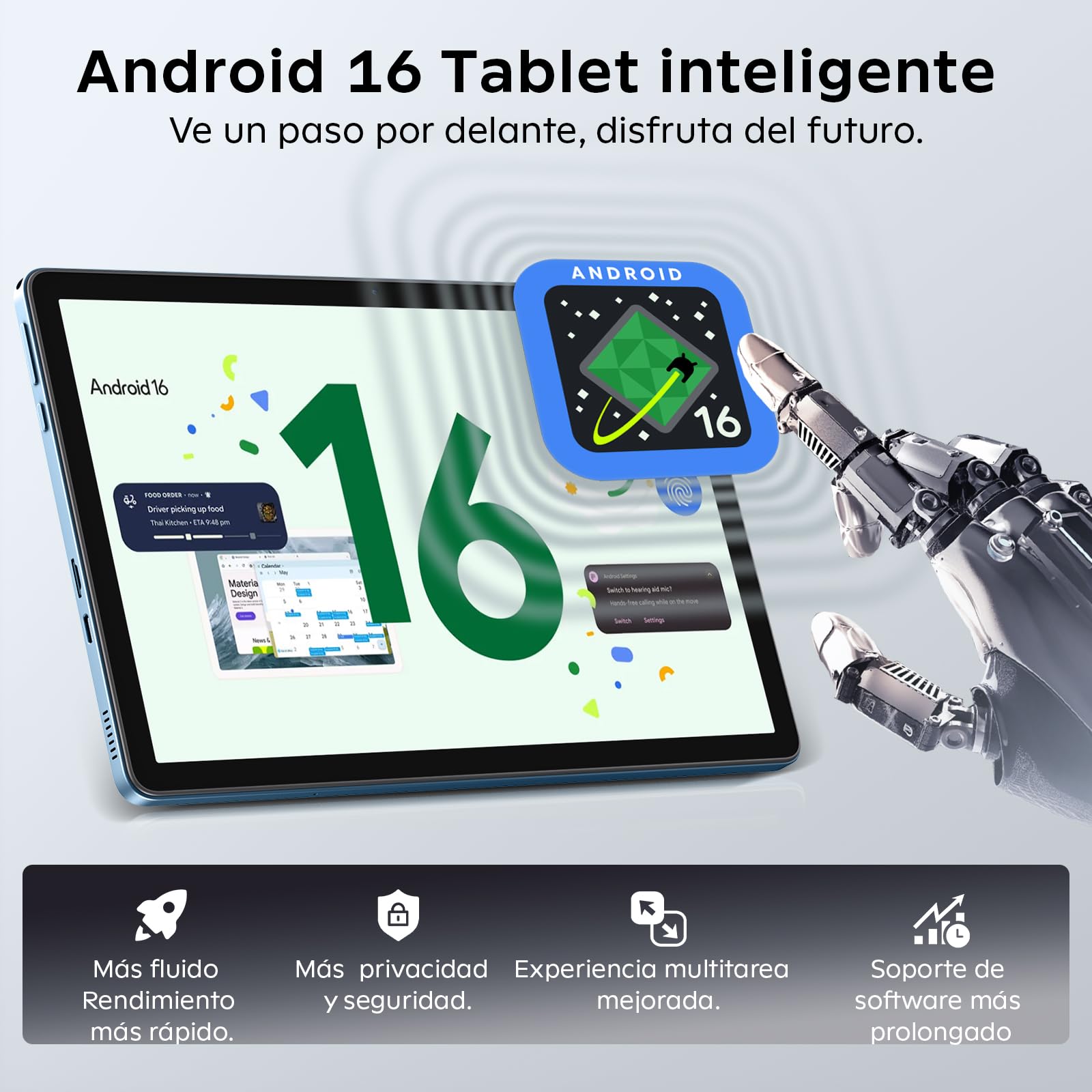 Raemond 11pulgadas Android 16 Tablet con Gemini AI,T7250 Octa-Core,24 GB RAM + 256GB ROM (2TB TF),16MP + 8MP,1920x1200 IPS HD Display,8000mAh, Widevine L1,GPS,2en1Tabletas con lápiz de teclado y ratón