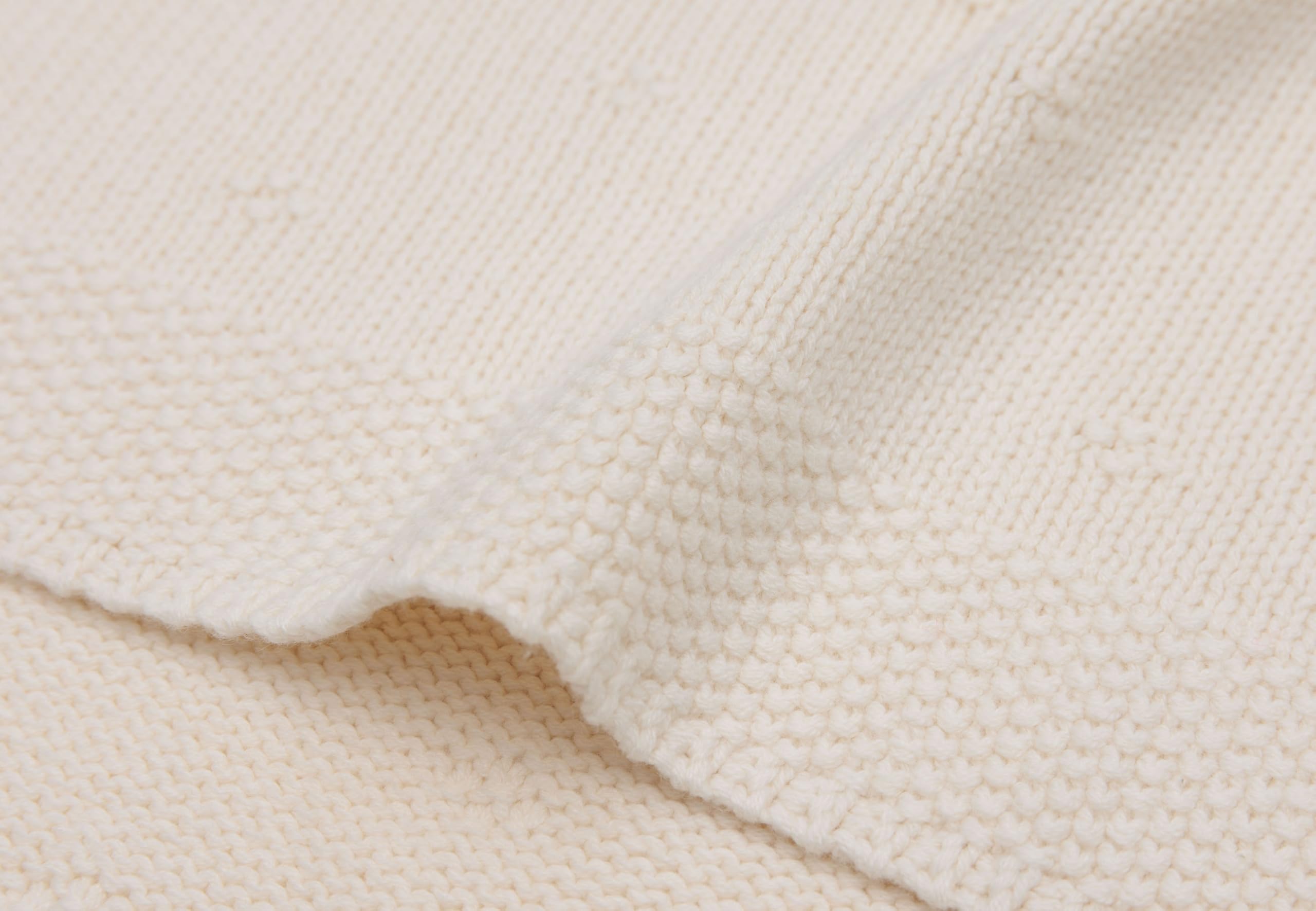 Jollein Cosy Knit Couverture pour bébé - Ivoire - 75 x 100 cm - 60% Coton, 40% Acrylique - pour Berceau de bébé - 1.0 TOG - Certifié Oeko-Tex - Motif tricoté