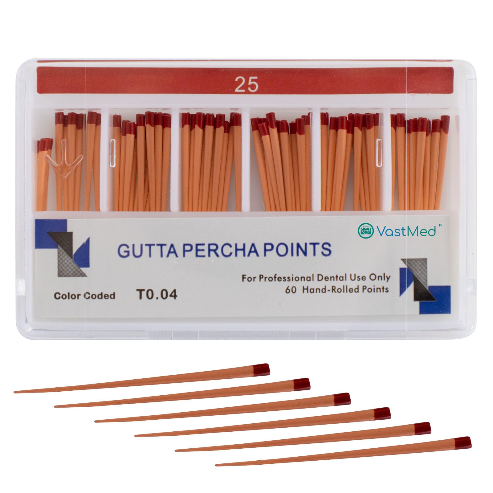 004 Dental Grade Gutta Percha Points #25 by VASTMED | Dental Endo Endodontic Special Taper