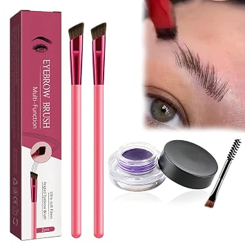 4D Hair Stroke Brow Stamp Brush, Eyebrow Hair Stroke Brush, 4D Hair Stroke Ultra-Thin Brow Brush, Realistic Hair Stroke Eyebrow Brush Purple