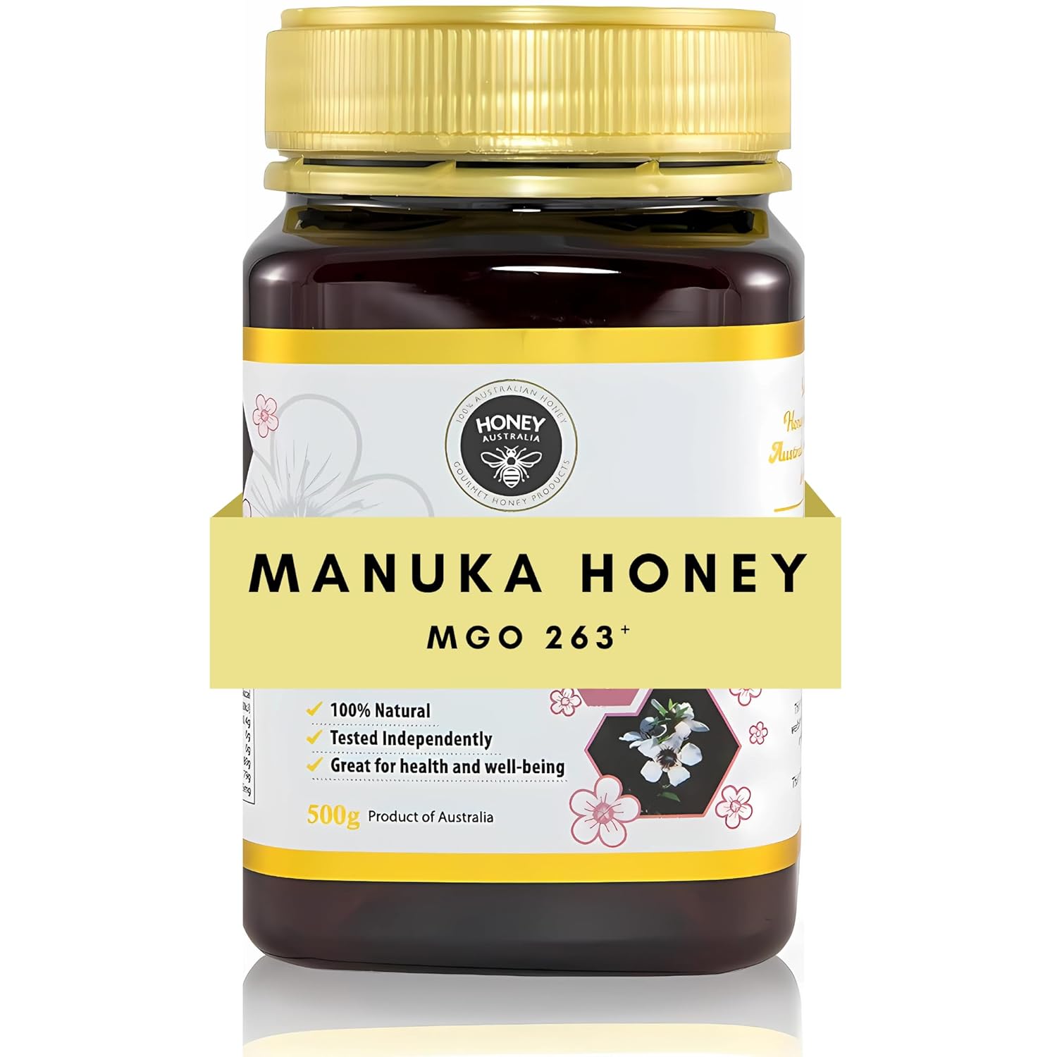 Honey Australia Manuka Honey MGO 263+ | 17.6 oz | Raw, Organic, Pure Honey for Daily Wellness & Energy | Natural Sweetener & Health Boost | Rich in Nutrients, Delicious, Creamy Flavor