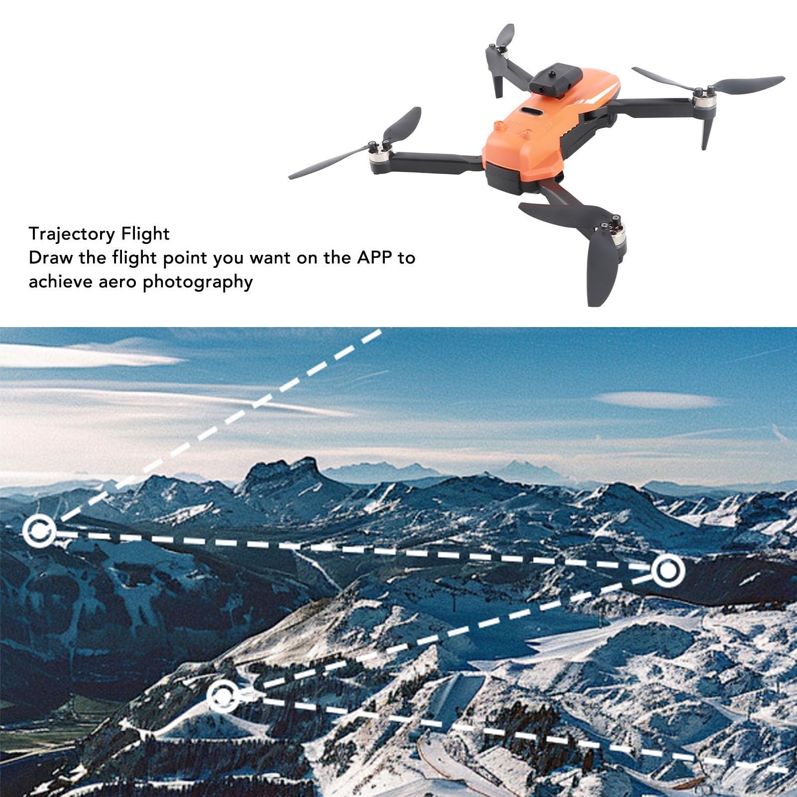RC-Drohne mit Doppelkamera, Bürstenloser Motordrohne mit GPS-Ortung und Hindernisvermeidung, 2000-mAh-Akku und Fernbedienung mit Bildschirmanzeige (Einzelne Batterie)