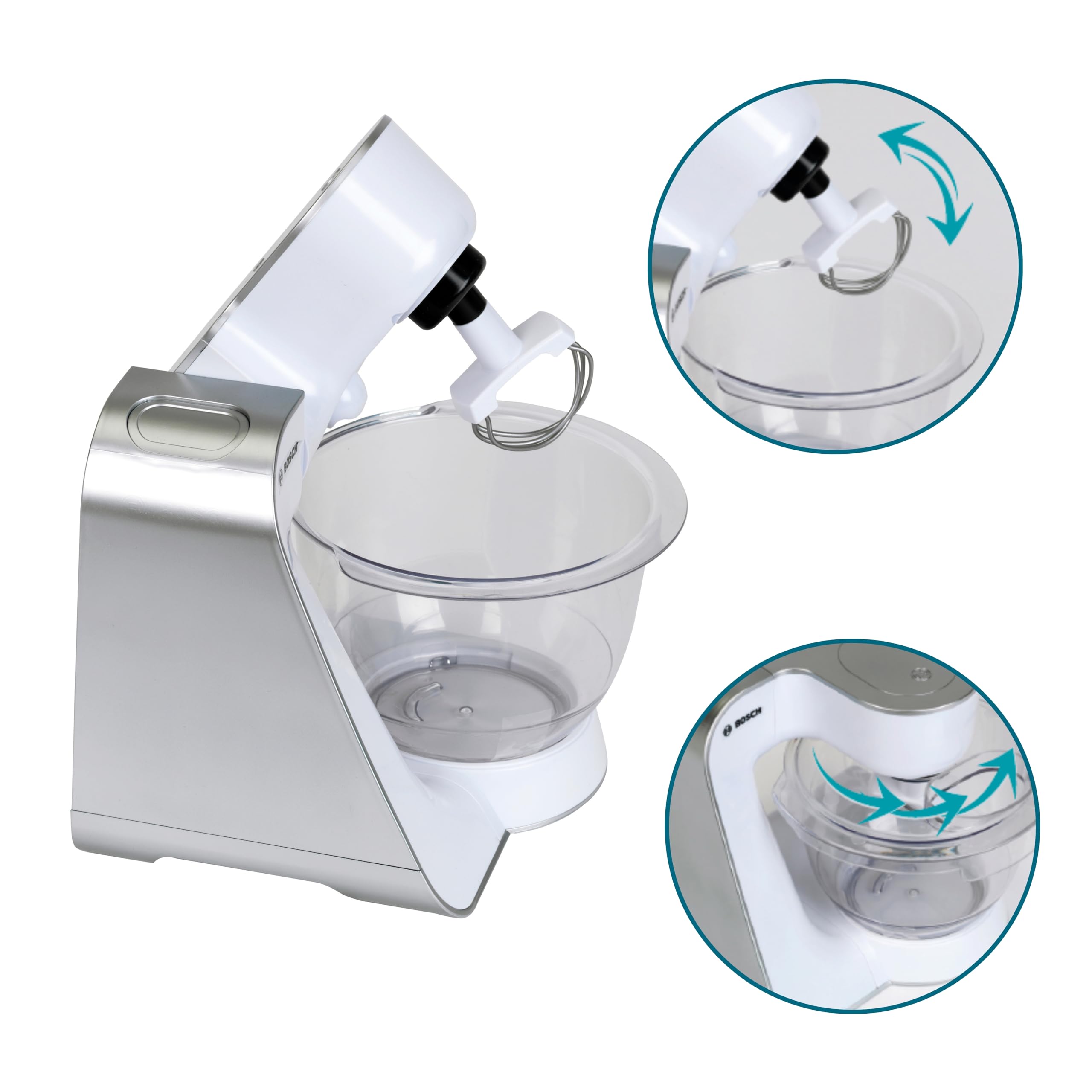 Theo Klein 9234 Bosch Küchenmaschine I Batteriebetriebene Küchenmaschine mit 2 Geschwindigkeitsstufen I Maße: 20 cm x 22 cm x 20 cm I Spielzeug für Kinder ab 3 Jahren