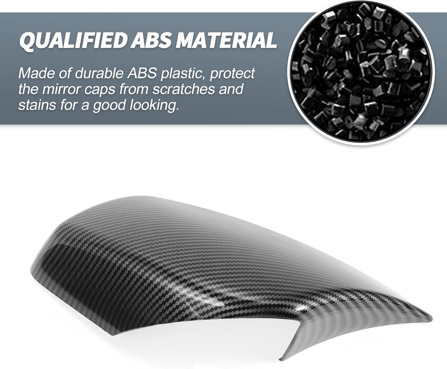 X AUTOHAUX Pair Car Rear View Driver Passenger Side Mirror Cover Cap Overlay Black Carbon Fiber for BMW E60 E61 E63 E64 03-07 Mirror Guard Covers Exterior Trims