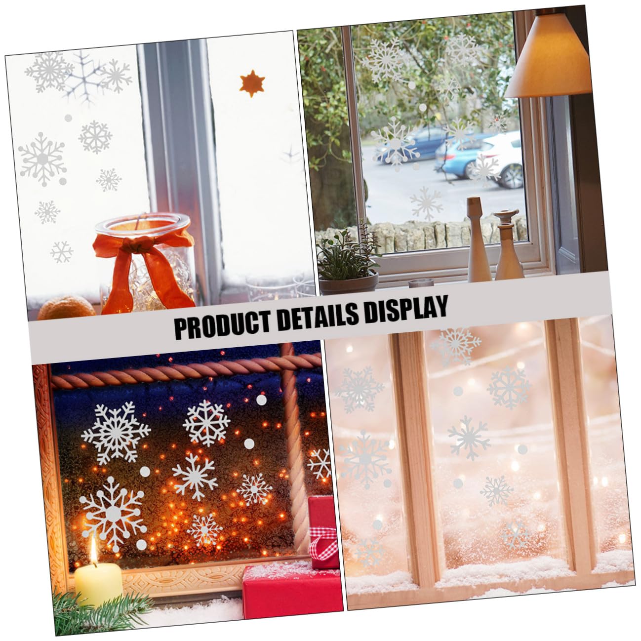 VALICLUD 5 Láminas de Pegatinas Navideñas de Copos de Nieve Purpurina Plateada para Decoración de Ventanas y Puertas Adhesivos para Cristales en Temporada Navideña Decoración Festiva de