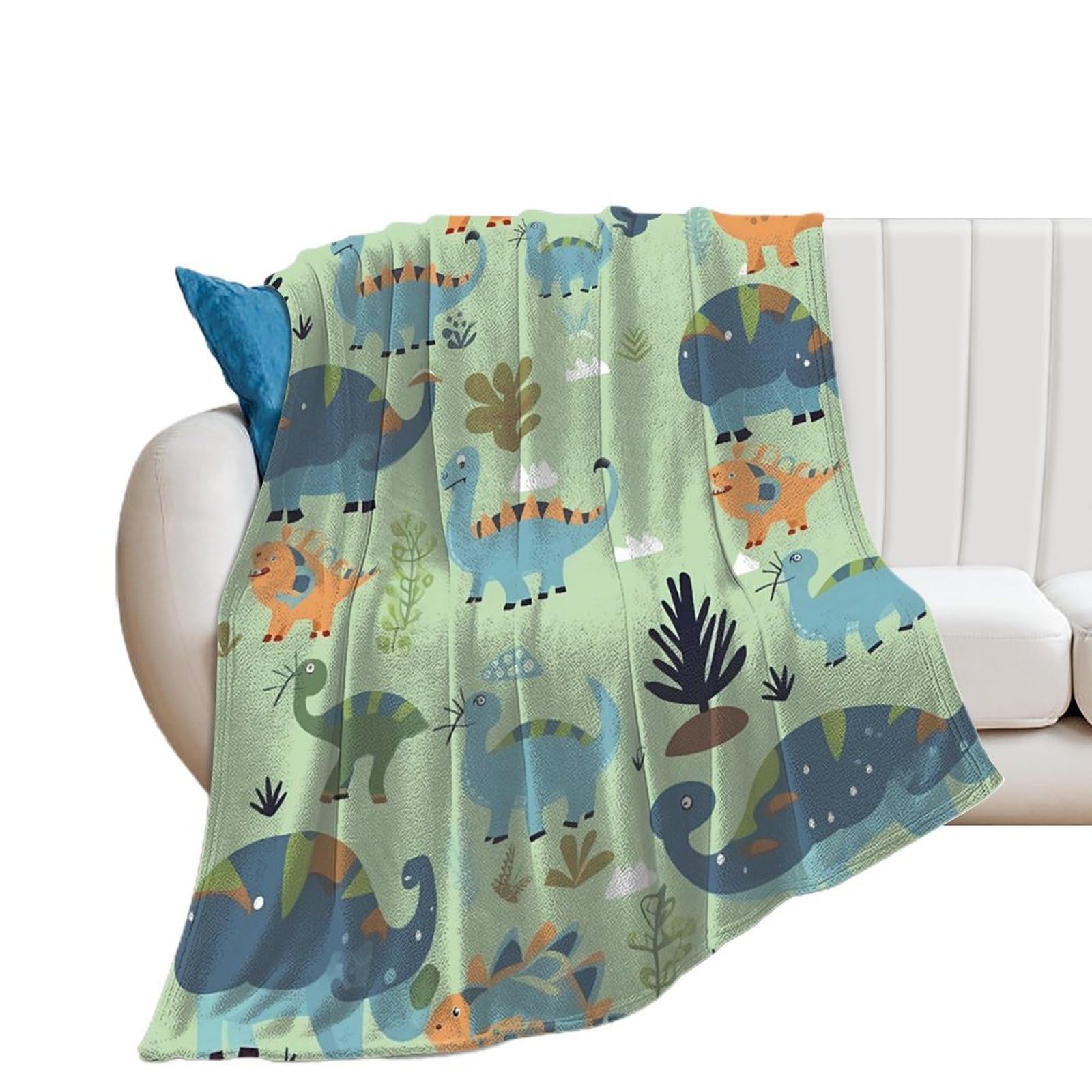 Couverture douce et confortable flanelle anti-boulochage dinosaure 100x130