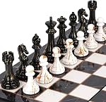 15" Large Chess Set for Adults Kids with Weighted Acrylic Chess Pieces 3.5" King & Portable Folding Marbling Wooden Chess Board Travel Chess Sets Family Board Game Gift – Elegant Classic Chess Game