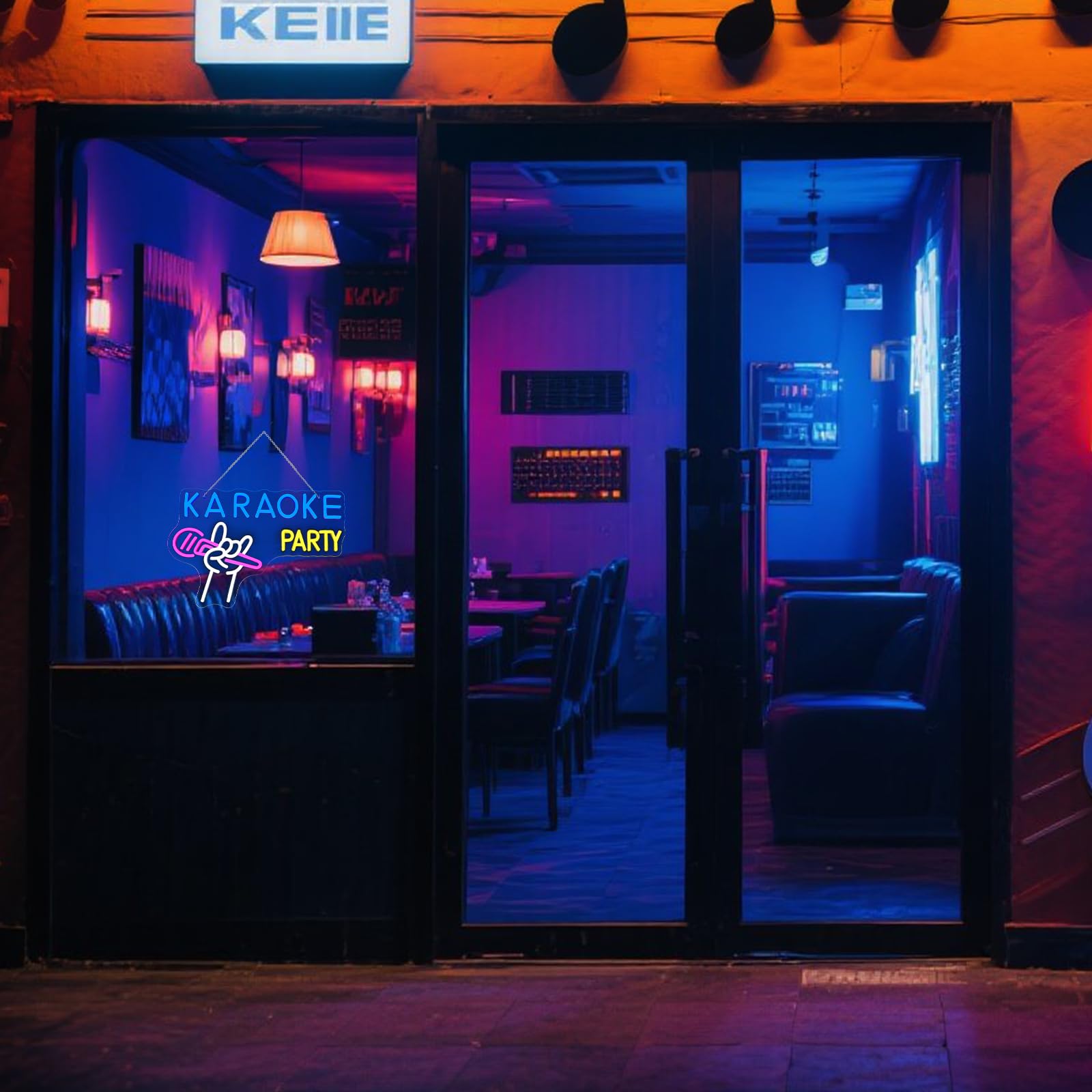 Ineonlife Karaoke Party Neon LED, Microphone de Karaoké Lettre Lumineuse Dimmable pour la Décoration Murale, Led Neon Signe pour Fête, Fête D’anniversaire, Bar de Caverne D’homme, Studio de Musique