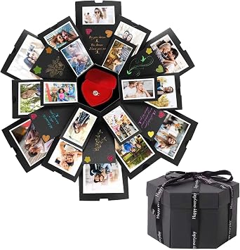 6 Faces Explosion Gift Box, 47cm/18.5in Surprise DIY Photo Box