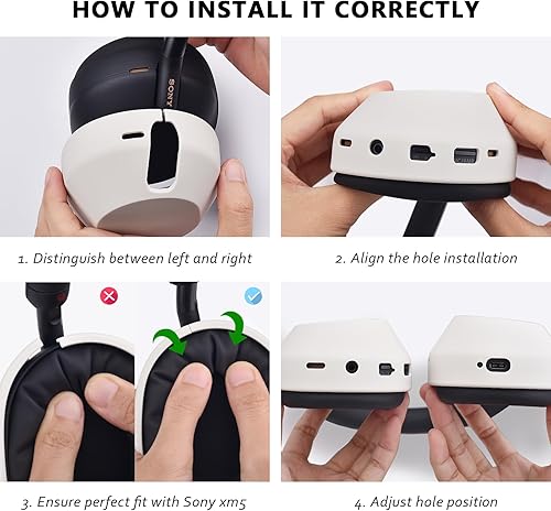 Miniatura 3 de Funda de silicona para Sony WH-1000XM5, Sony xm5 Auriculares inalámbricos Funda protectora, color plateado