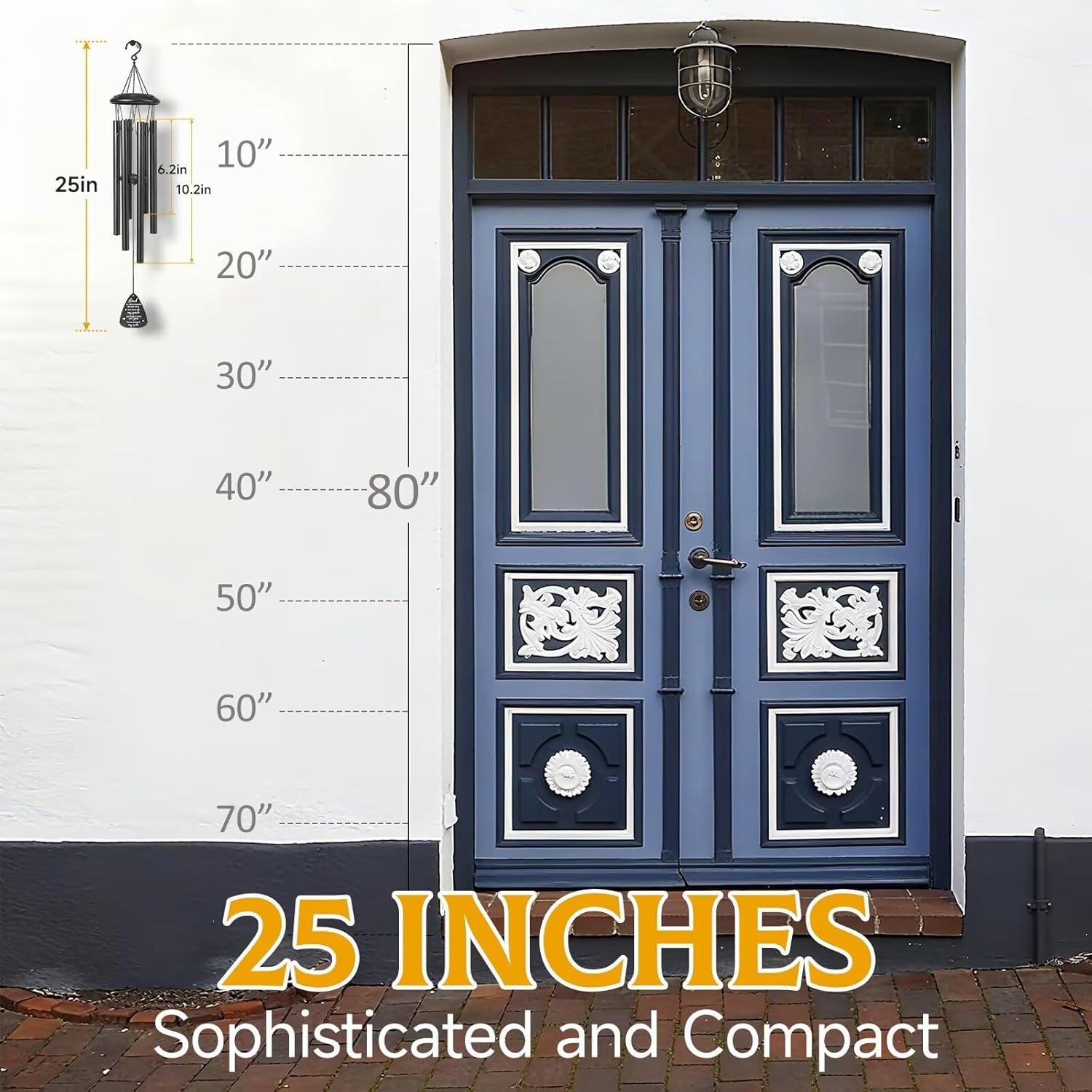 Memorial Gifts for Loss of Dad, 25''Memorial Wind Chimes for Loss of Fatther Gifts, Condolence/Remembrance/Bereavement Gift,Windchimes in Memory Sympathy Gift,Funeral Decor for Garden Outside,Black - Image 7