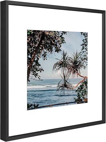 Vista 138 de Golden State Art - Marco de fotos de aluminio satinado clásico de 8 x 10 con alfombrilla de color marfil para fotos de 5 x 7 y cristal real, Dorado