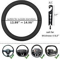 Vista 2 de Direct Silicone Auto - Funda para volante de automóvil de 13 a 15 pulgadas, con 4 ganchos de ventilación de aire, color negro