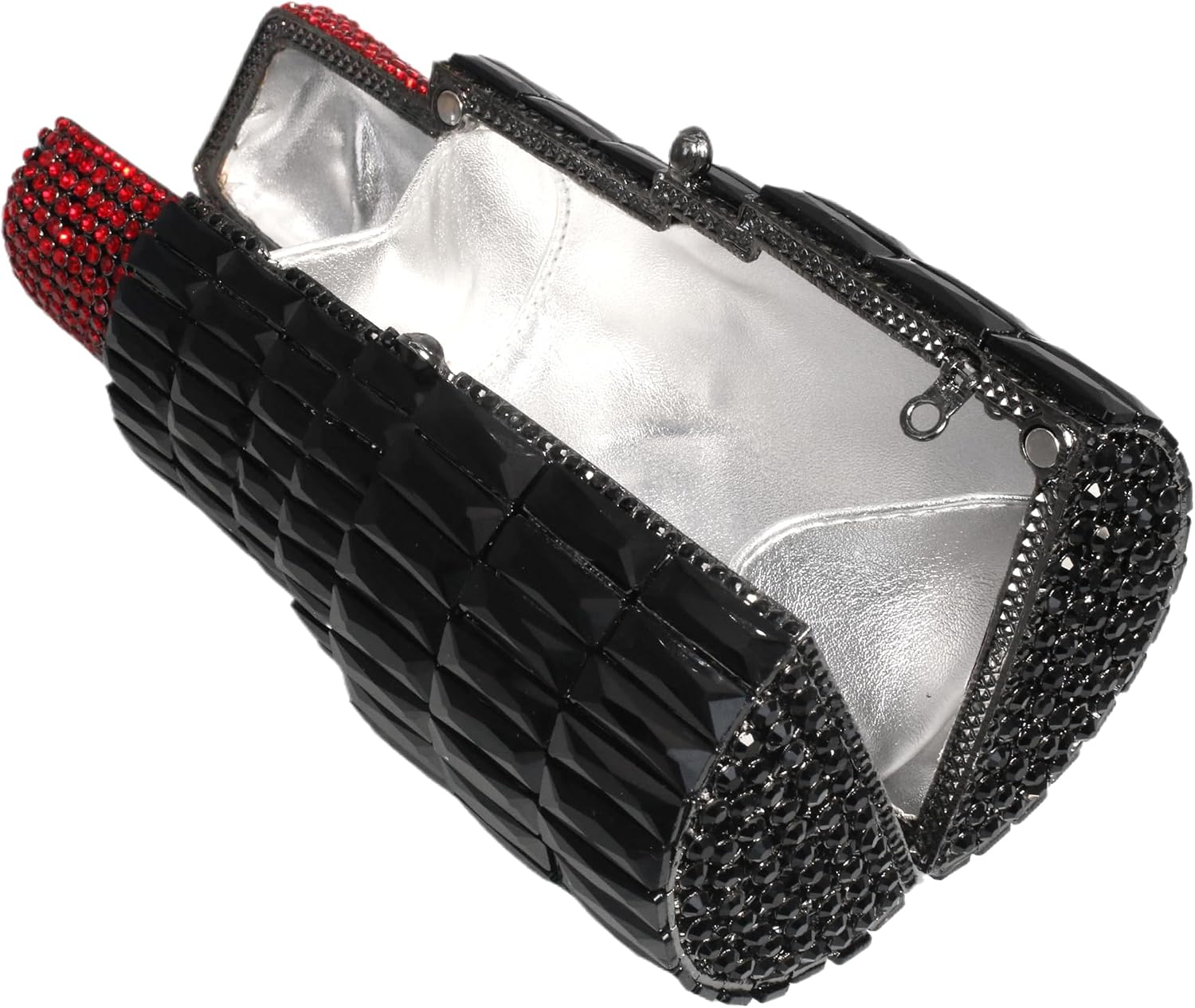 Women Glittering Lipstick Evening Bag Rhinestone Crystal Evening Clutch Vintage Wedding Party Prom Handbag Purses