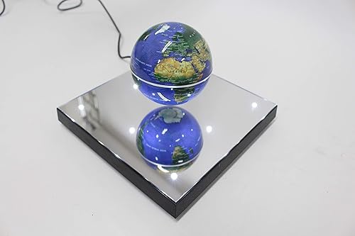 Miniatura 6 de PowerTRC Globo giratorio de levitación magnética suspendido en aire flotante globo de 3.5 pulgadas, base ABS con espejo y luces LED
