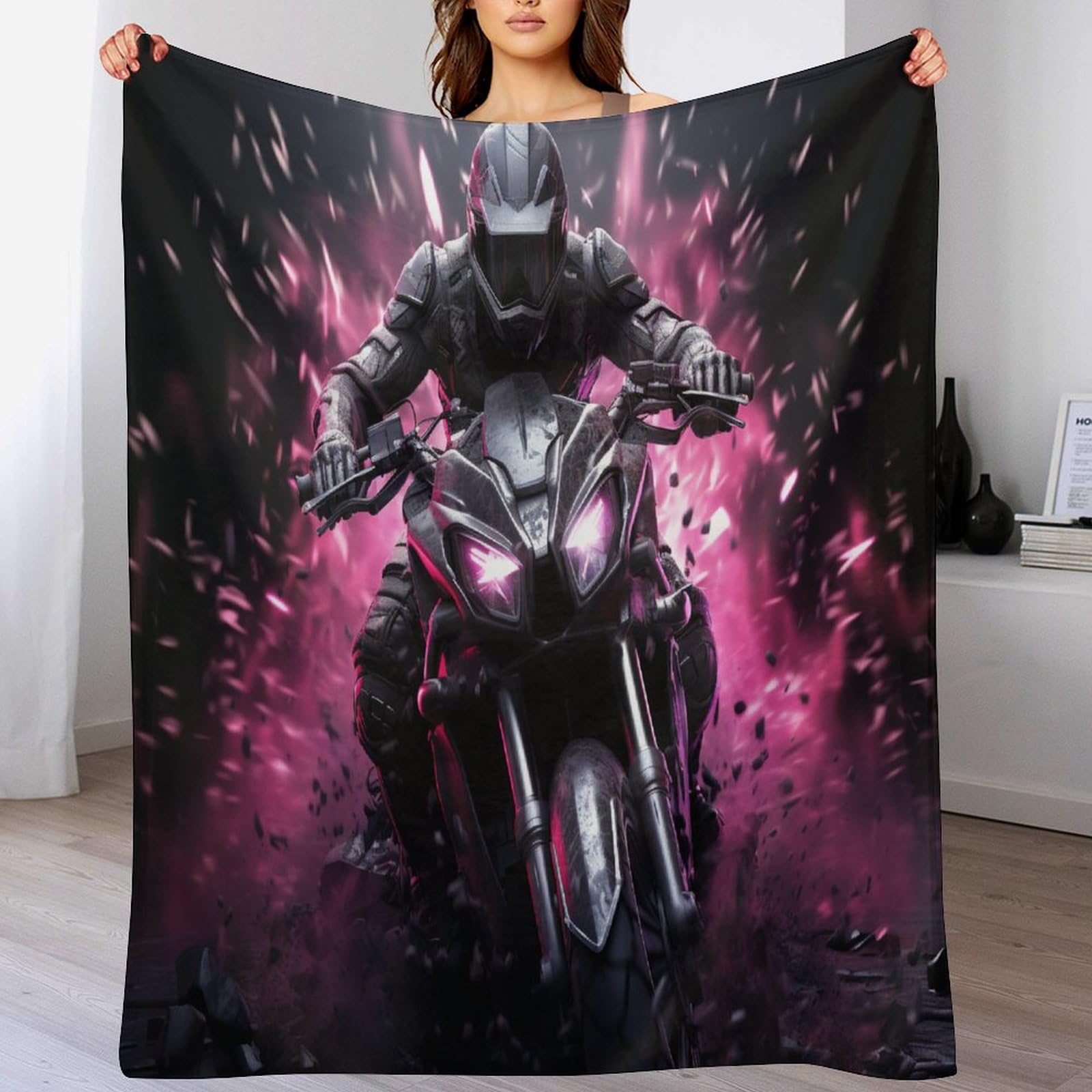 Couverture moto en flannel 130x150cm avec impression numérique pour canapé