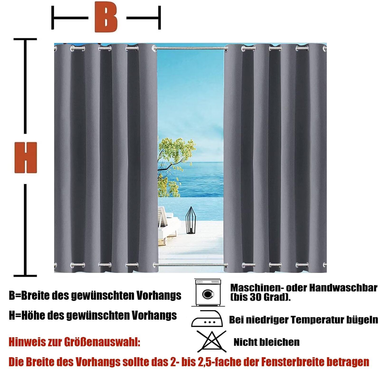Tende per Pergola Impermeabili Con Anelli Antracite L250xA200cm 1 Pannelli