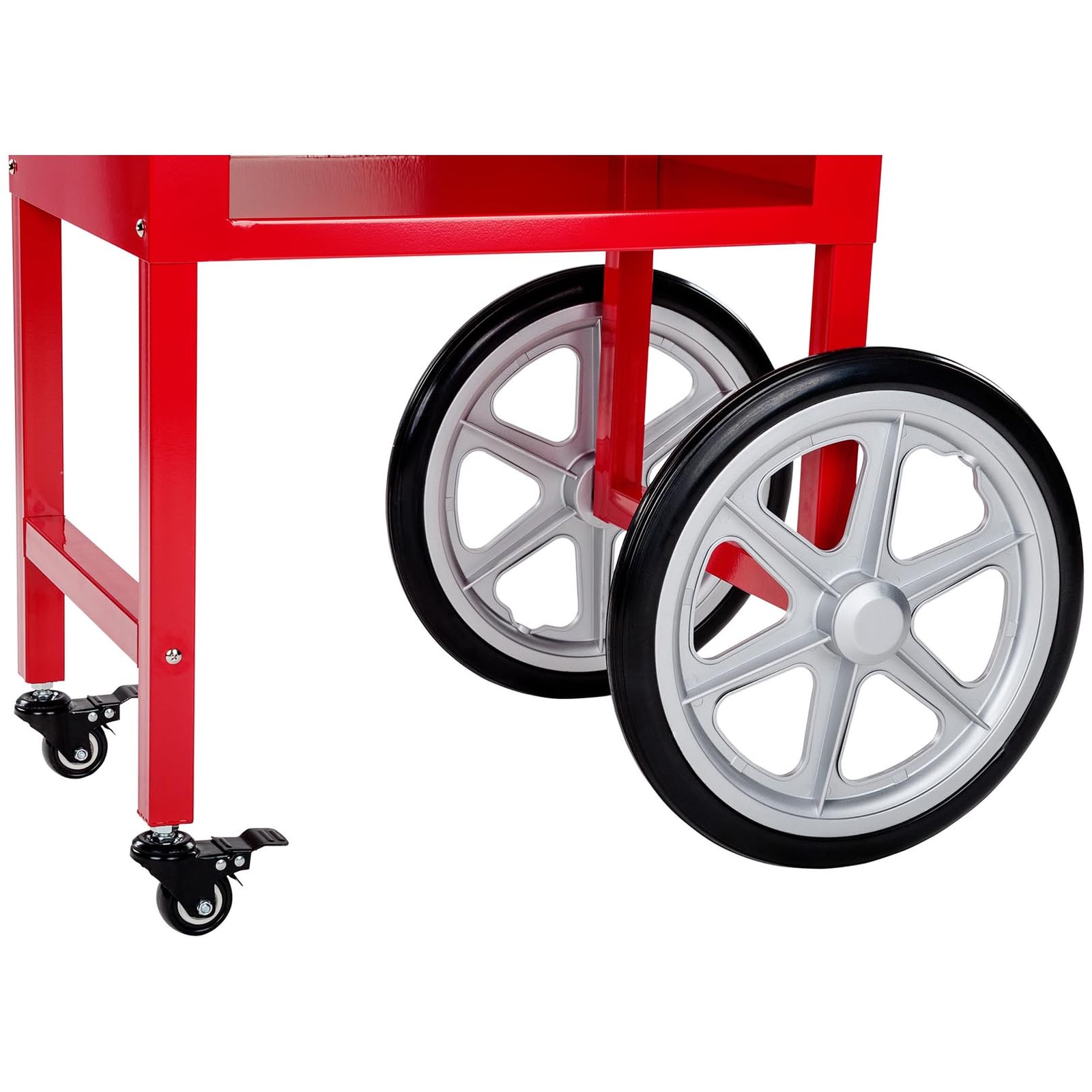 Royal Catering RCPT-16E Chariot pour Machine à Popcorn Rouge Tôle d'acier 2 roues freins