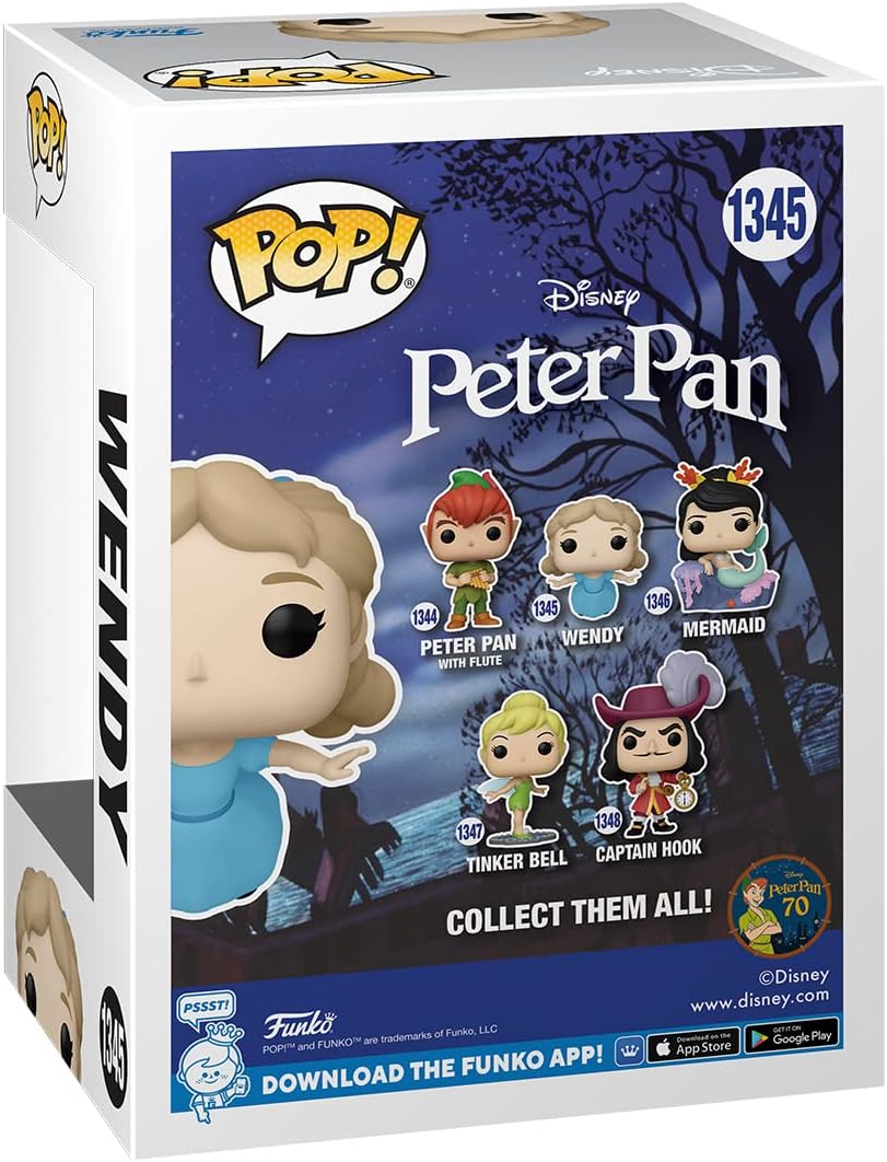 Funko POP! Disney: Peter Pan 70th - Wendy Darling - Collectable Vinyl Figure - Gift Idea - Official Merchandise - for Kids & Adults - Movies Fans - Model Figure for Collectors and Display