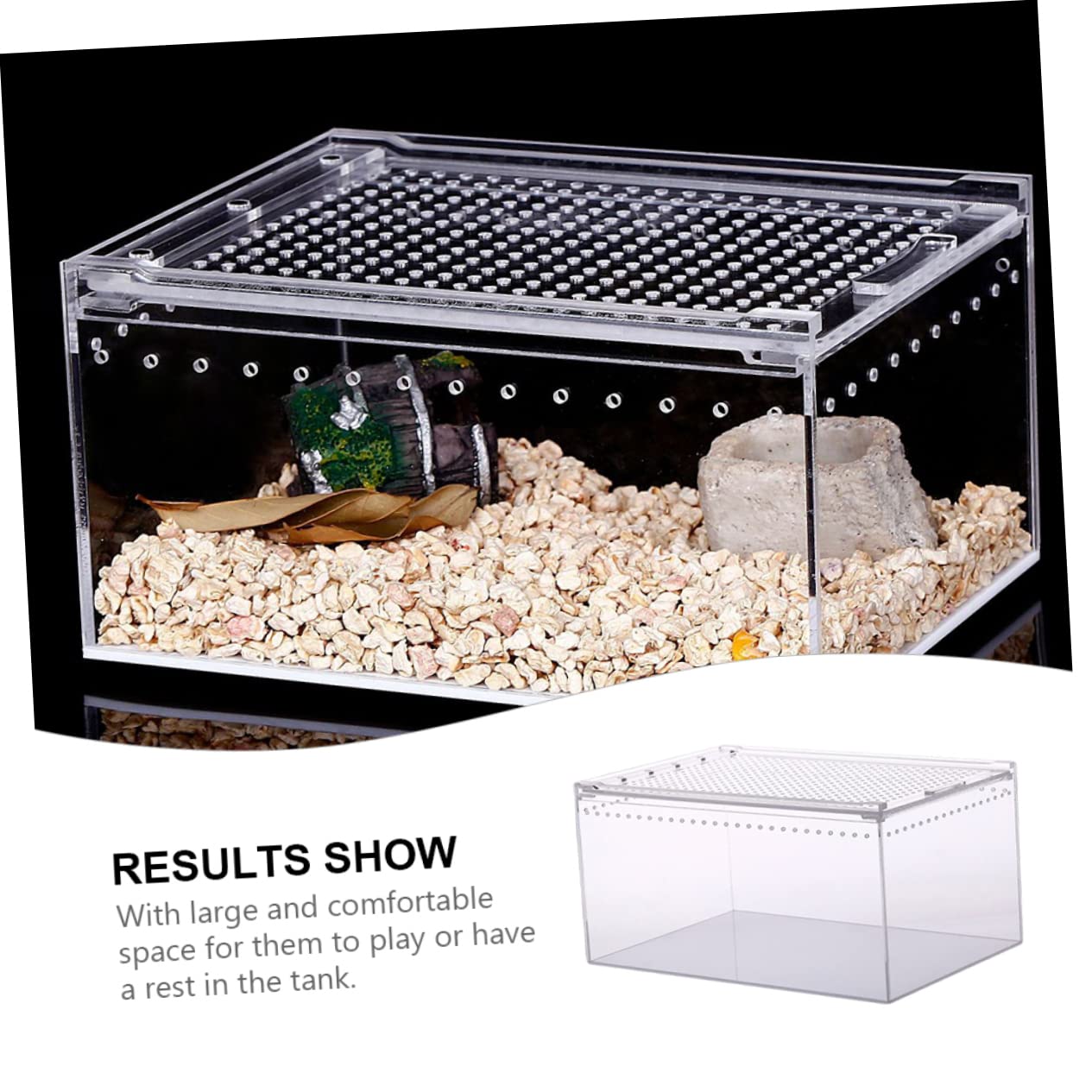 Caja de Reptiles Transparente de Acrílico, Diseño Antifugas | Hábitat de Cría, Alimentación de Agua y Comida, Uso para Serpientes y Otros Reptiles