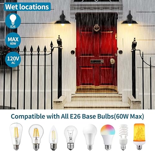 Miniatura 4 de Xbuyee Luz de granero de cuello de cisne para exteriores con atardecer al amanecer lámpara de pared de granja de 10 pulgadas aplique de pared