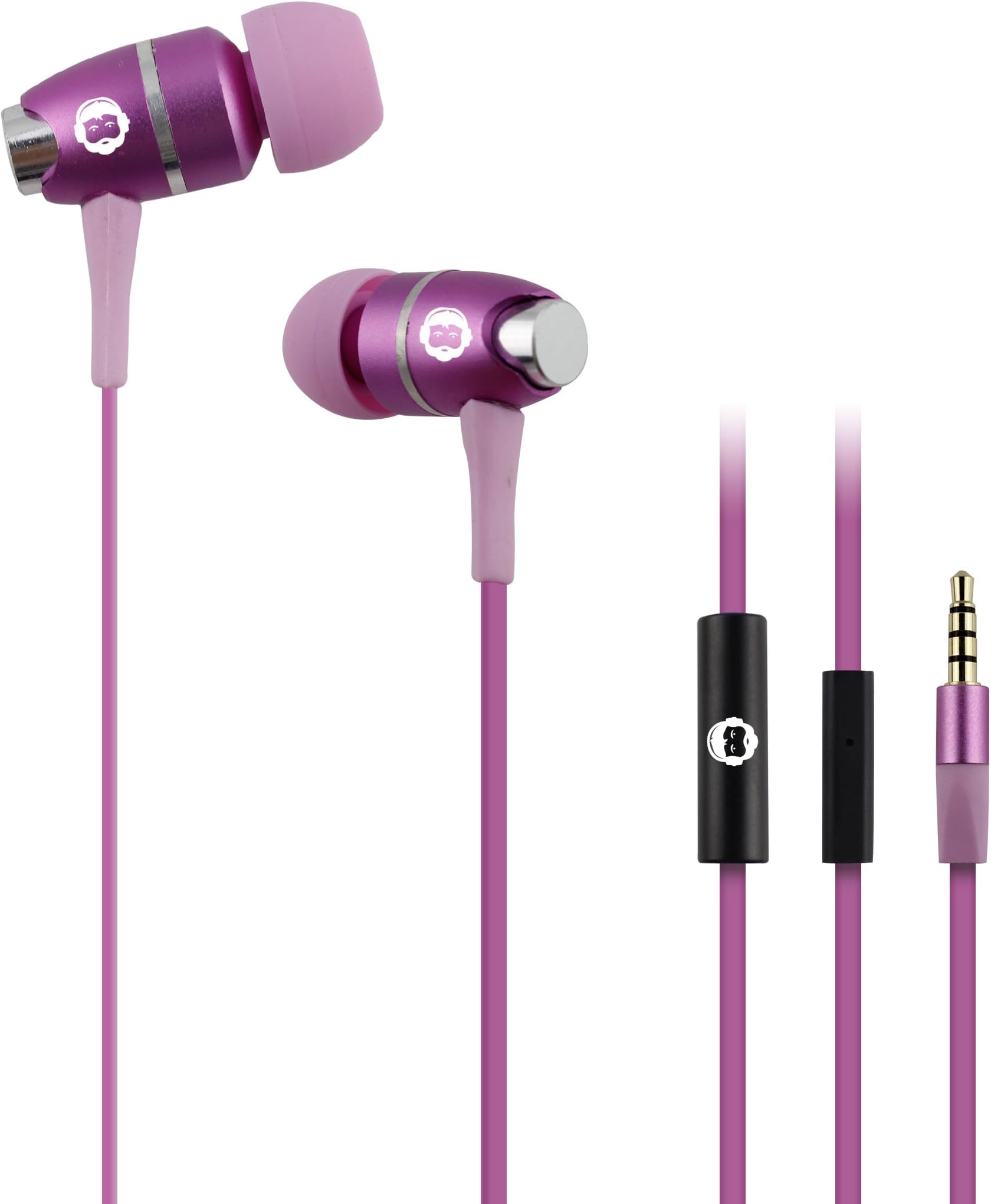 High Performance In-Ear Headphones with Built-In Microphone - Retail Packaging - Pink