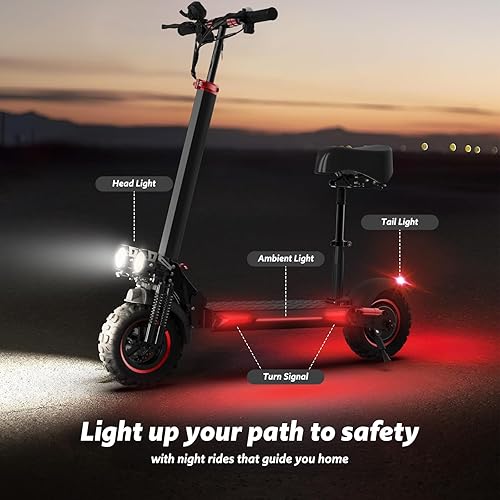 Miniatura 11 de Scooter eléctrico para adultos, motor de 800/1200 W, batería de 48 V 15/18/21 AH, neumáticos todoterreno E-Scooter de 10/11 pulgadas, doble