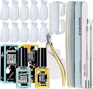 Teenitor Nail Gel Polish Removing Nail Starter Tools Kit with Cuticle Remover Cuticle Oil Nail Clips Nail Remover Cotton P...