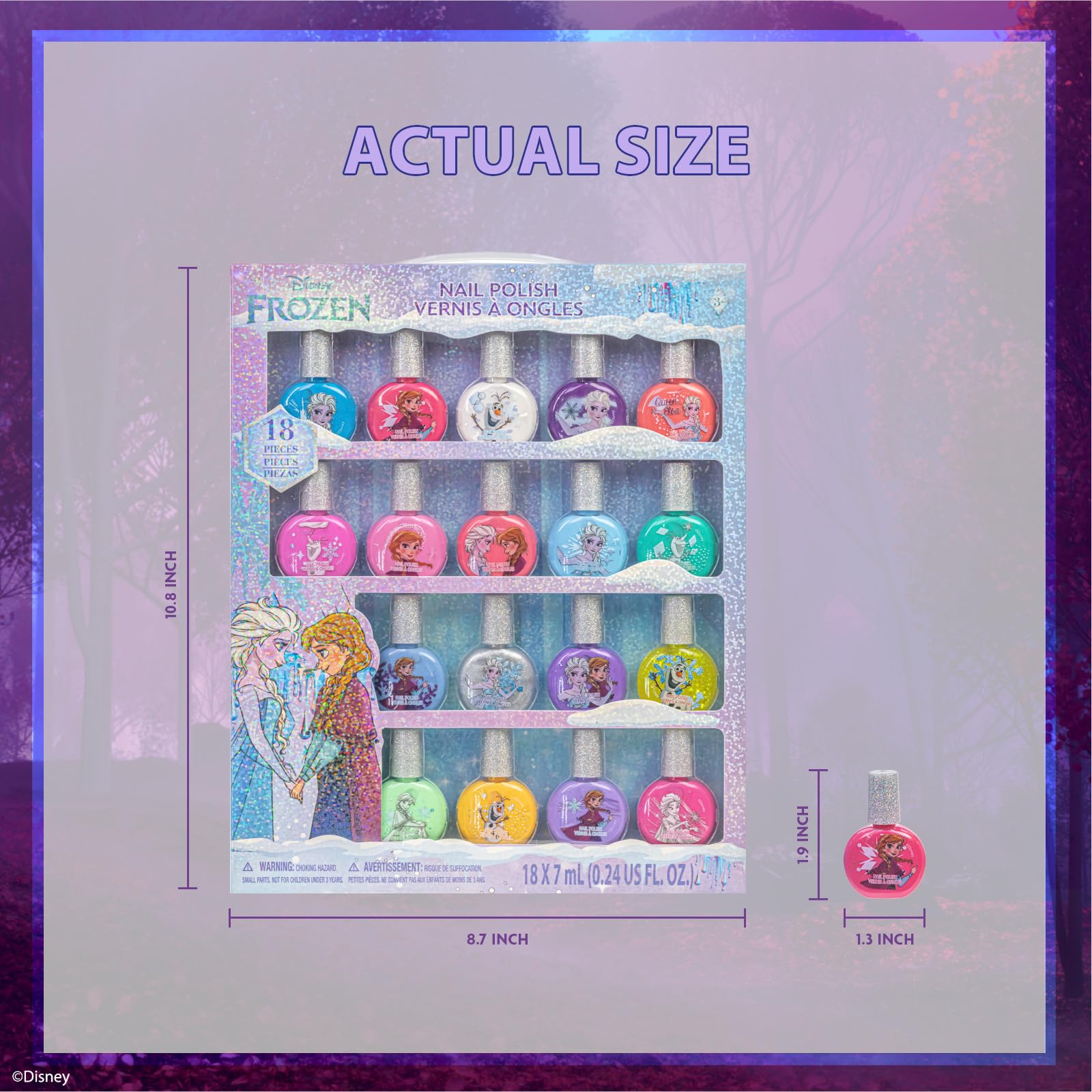 Disney Frozen 2 Non-Toxic Peel-Off Water-Based Natural Safe Quick