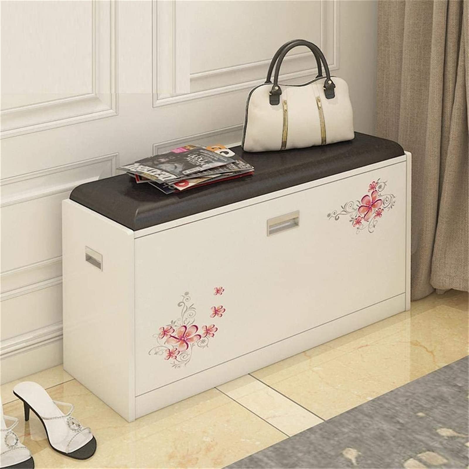Banc à chaussures moderne en bambou pliable pour entrée élégante
