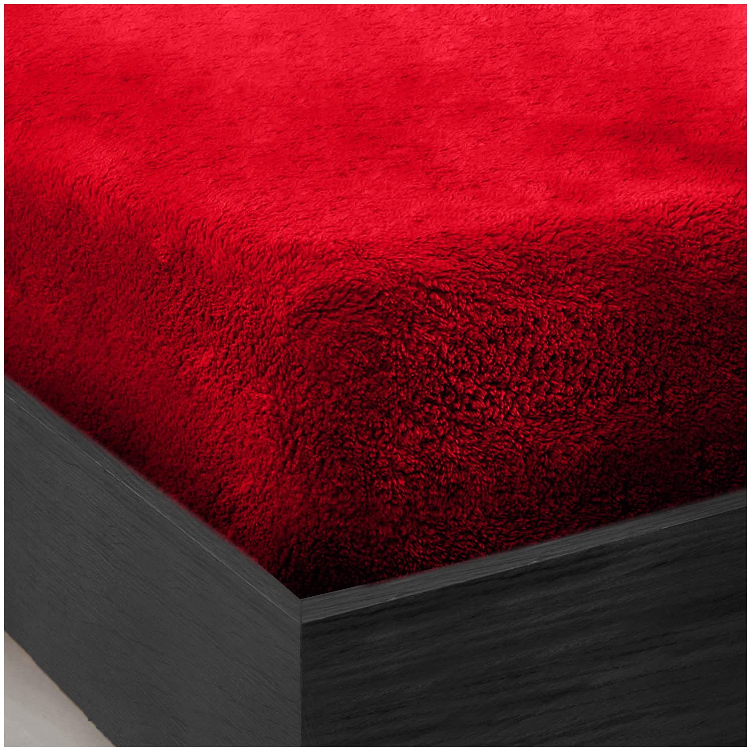 Sponsored Ad – GC GAVENO CAVAILIA Teddy Bear Double Fitted sheet | Fleece Thermal Warm Plain Soft Cuddly Fluffy Fitted Bed Sheets Double | Red