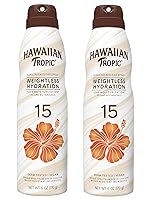 Vista 1 de Hawaiian Tropic Hidratación sin peso Protector solar SPF 15, 6 onzas Protector solar SPF 15, protector solar, sin oxibenzona, 6 onzas cada paquete